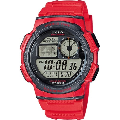 CASIO Mod. WORLD CASIO ILLUMINATOR WORLDTIME - 5 Alarms, 10 Year battery AE-1000W-4AVDF