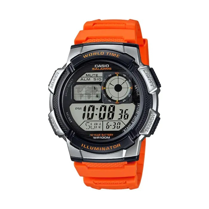 CASIO CASIO ILLUMINATOR WORLDTIME - 5 Alarms, 10 Year battery AE-1000W-4BVDF