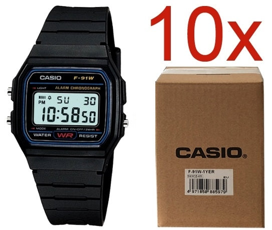 CASIO Mod. CASIO VINTAGE F-91W-1YER **PACK 10 PCS** F-91W-1YER-10